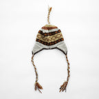 Made in Nepal Wool Earflap Knit Cap イヤーフラップ ニット帽 ノルディック柄 耳当て 三つ編み タッセル ウール100% ネパール製