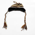 Made in Nepal Wool Earflap Knit Cap イヤーフラップ ニット帽 ノルディック柄 耳当て 三つ編み タッセル ウール100% ネパール製