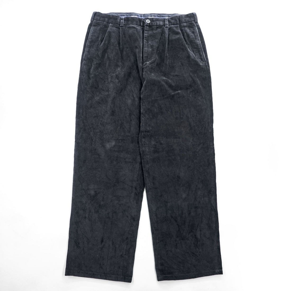 Brooks Brothers ワイド 2タック コーデュロイパンツ スラックス L ブラック プリーツ THOMPSON