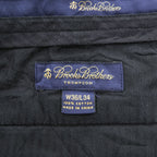 Brooks Brothers ワイド 2タック コーデュロイパンツ スラックス L ブラック プリーツ THOMPSON