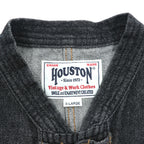 HOUSTON ブラックデニム チャイナジャケット カバーオール XL コットン 51359