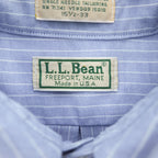 L.L.Bean 90年代 USA製 ヴィンテージ 長袖 ボタンダウンシャツ L ブルー ストライプ フラップ 胸ポケット