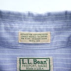 L.L.Bean 90年代 USA製 ヴィンテージ 長袖 ボタンダウンシャツ L ブルー ストライプ フラップ 胸ポケット