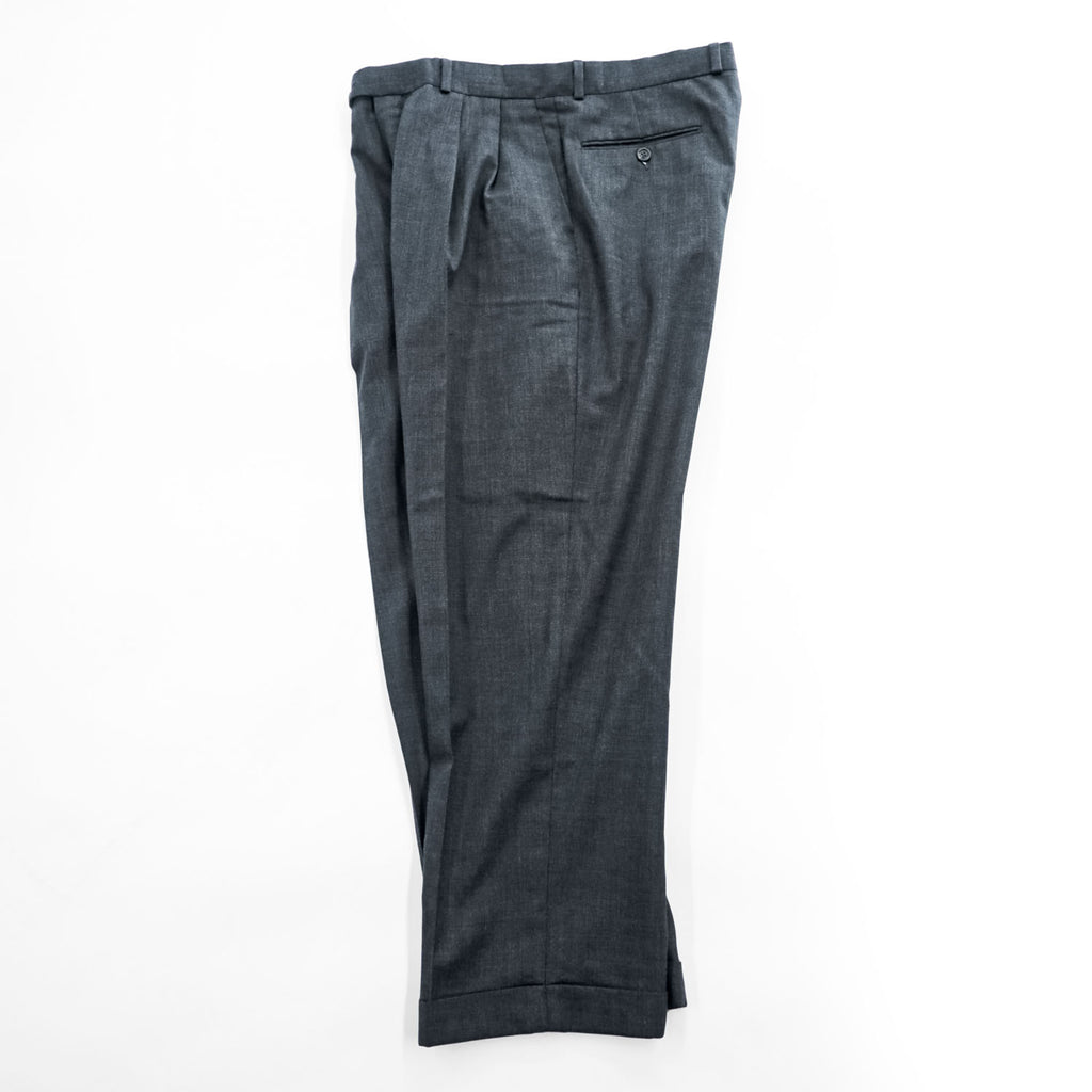 CHAPS Ralph Lauren カナダ製 90年代 ヴィンテージ スラックス パンツ L グレー ワイド プリーツ ダブルカフス