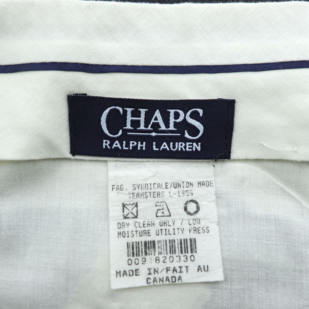 CHAPS Ralph Lauren カナダ製 90年代 ヴィンテージ スラックス パンツ L グレー ワイド プリーツ ダブルカフス