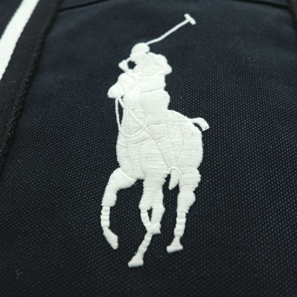 Polo Ralph Lauren ビッグポニー 刺繍 キャンバス トートバッグ ブラック ヴィンテージ加工