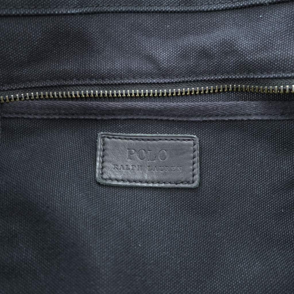 Polo Ralph Lauren ビッグポニー 刺繍 キャンバス トートバッグ ブラック ヴィンテージ加工