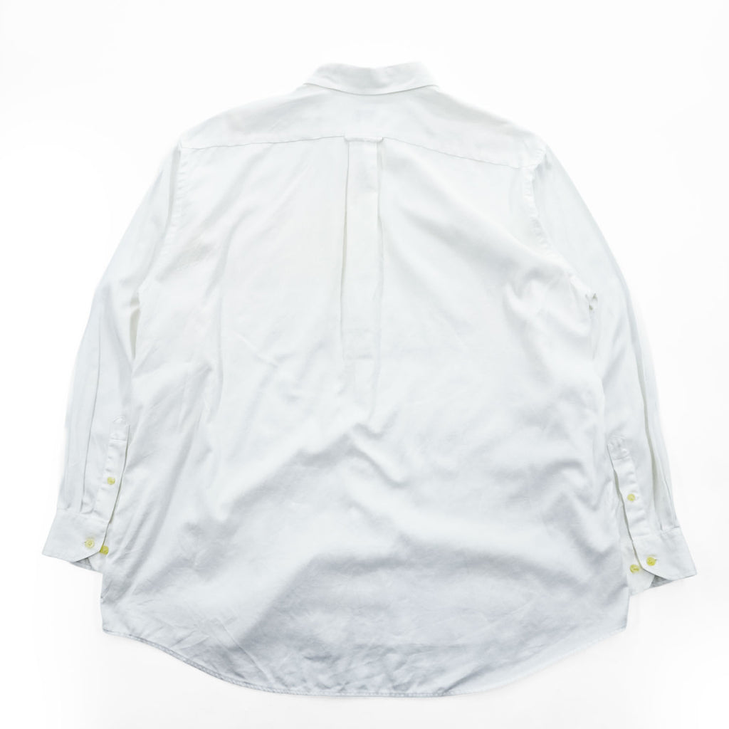 LACOSTE 長袖 ボタンダウンシャツ XL ホワイト 胸ポケット ワンポイントロゴ
