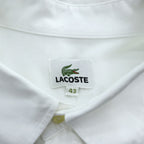 LACOSTE 長袖 ボタンダウンシャツ XL ホワイト 胸ポケット ワンポイントロゴ