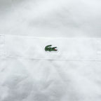 LACOSTE 長袖 ボタンダウンシャツ XL ホワイト 胸ポケット ワンポイントロゴ
