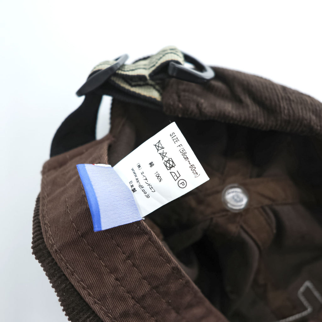 KAVU 日本製 コーデュロイ ベースボールキャップ ブラウン ウェービングストラップ