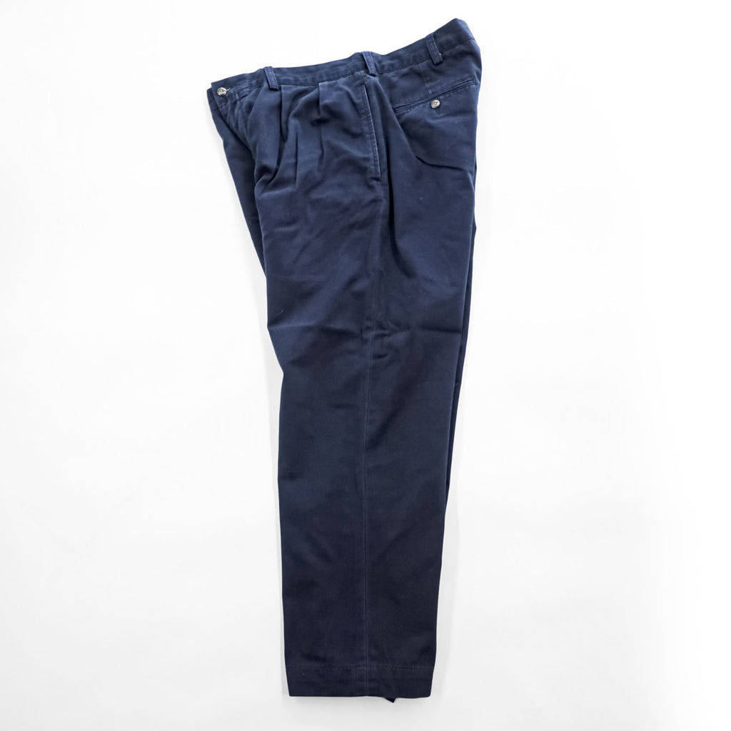 Polo Ralph Lauren 90年代 ヴィンテージ ETHAN PANT 2タック ワイド チノパンツ L ネイビー プリーツ ポロチノ
