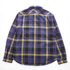 UES WEAR WELL 日本製 ヘビーウェイト 長袖 フランネル ワークシャツ L チェック ダブル フラップ 胸ポケット