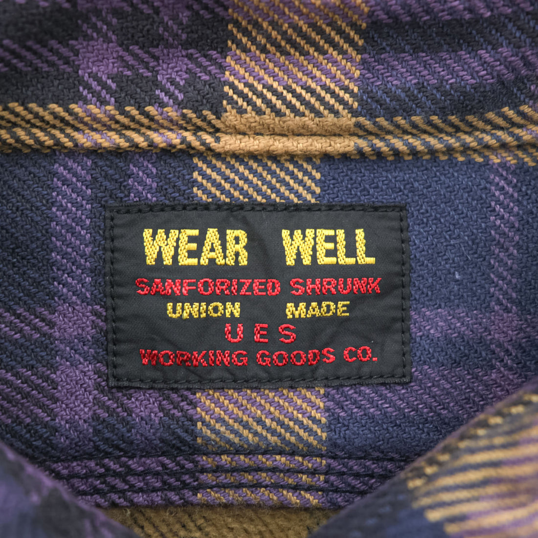UES WEAR WELL 日本製 ヘビーウェイト 長袖 フランネル ワークシャツ L チェック ダブル フラップ 胸ポケット