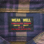 UES WEAR WELL 日本製 ヘビーウェイト 長袖 フランネル ワークシャツ L チェック ダブル フラップ 胸ポケット