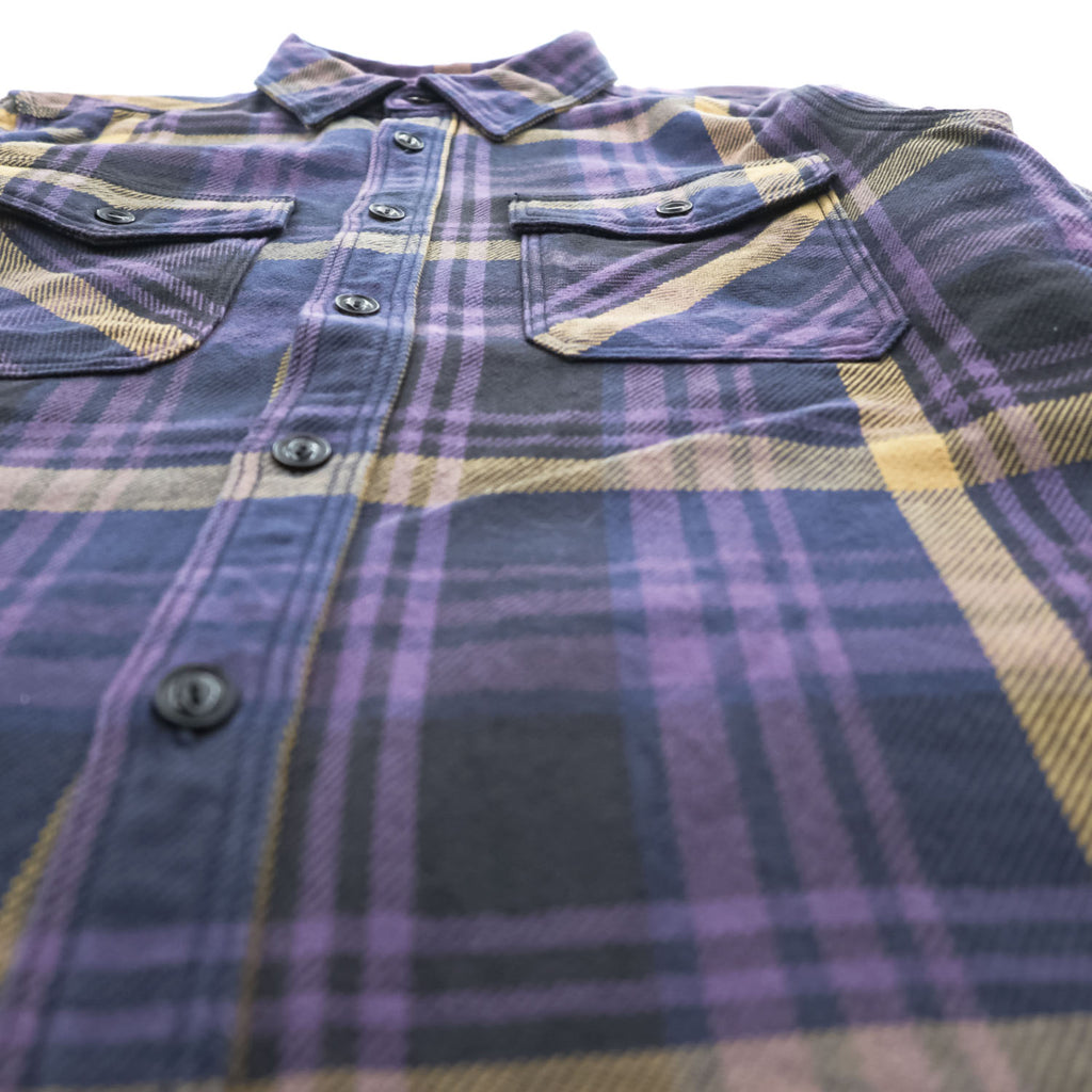 UES WEAR WELL 日本製 ヘビーウェイト 長袖 フランネル ワークシャツ L チェック ダブル フラップ 胸ポケット