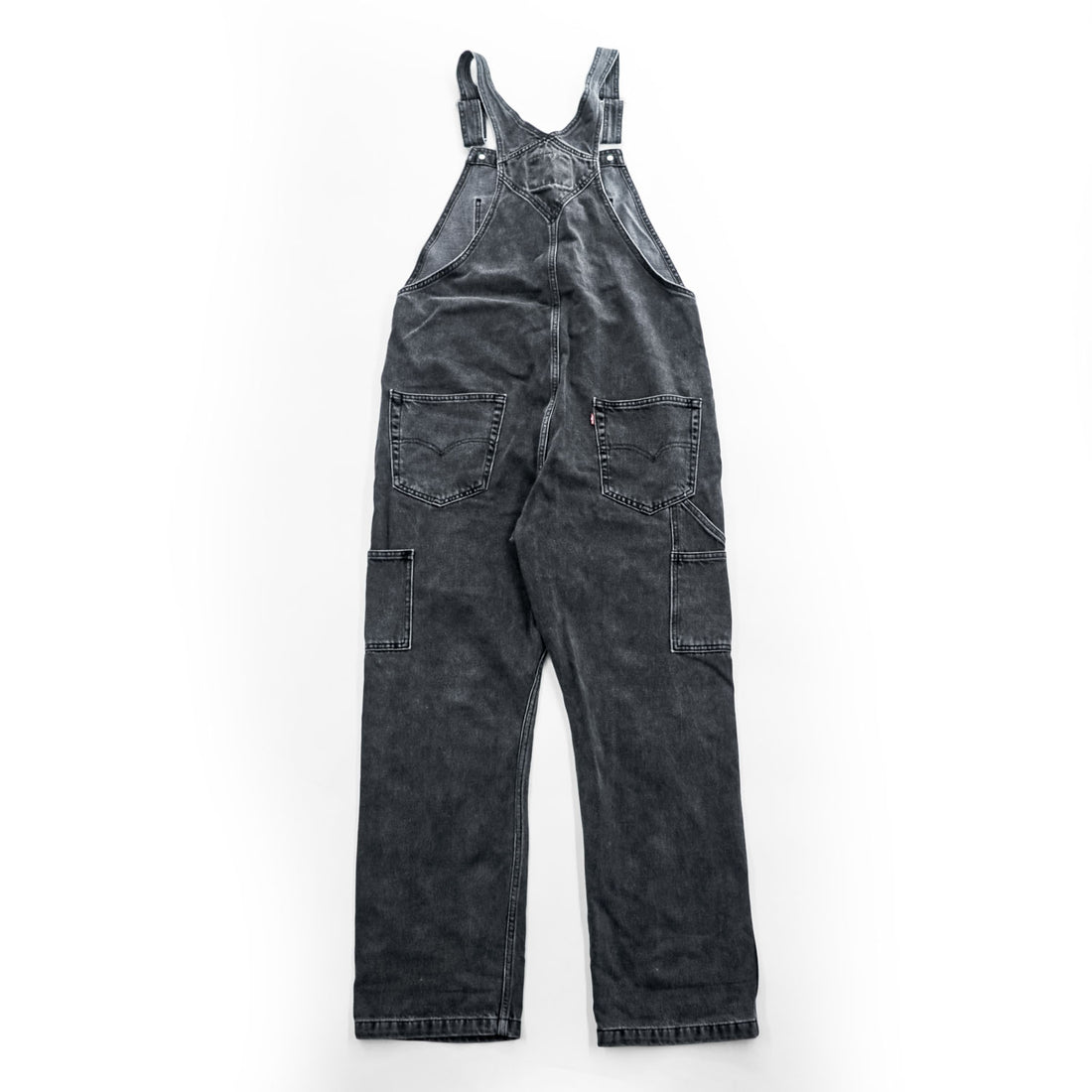 Levi's ブラックデニム ワーク オーバーオール L グレーフェード ヴィンテージ加工 79107-0006