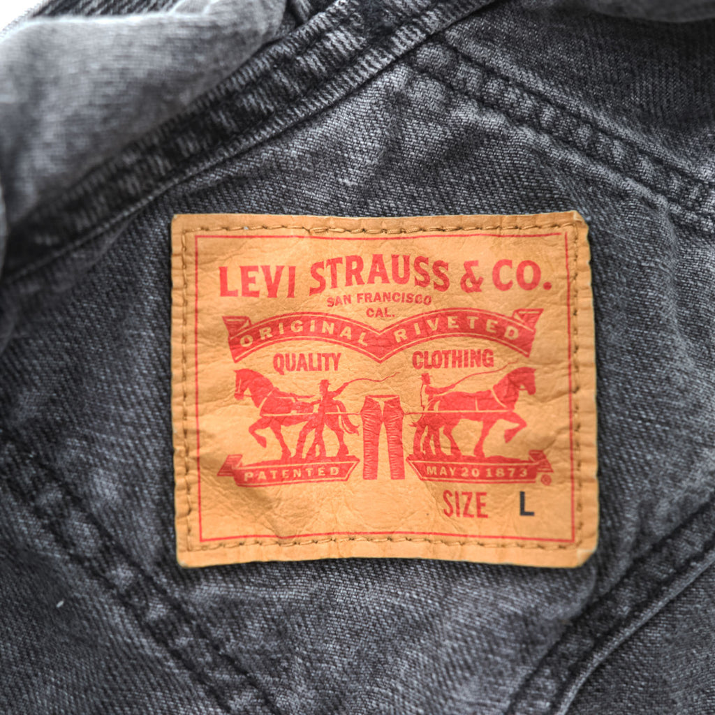 Levi's ブラックデニム ワーク オーバーオール L グレーフェード ヴィンテージ加工 79107-0006