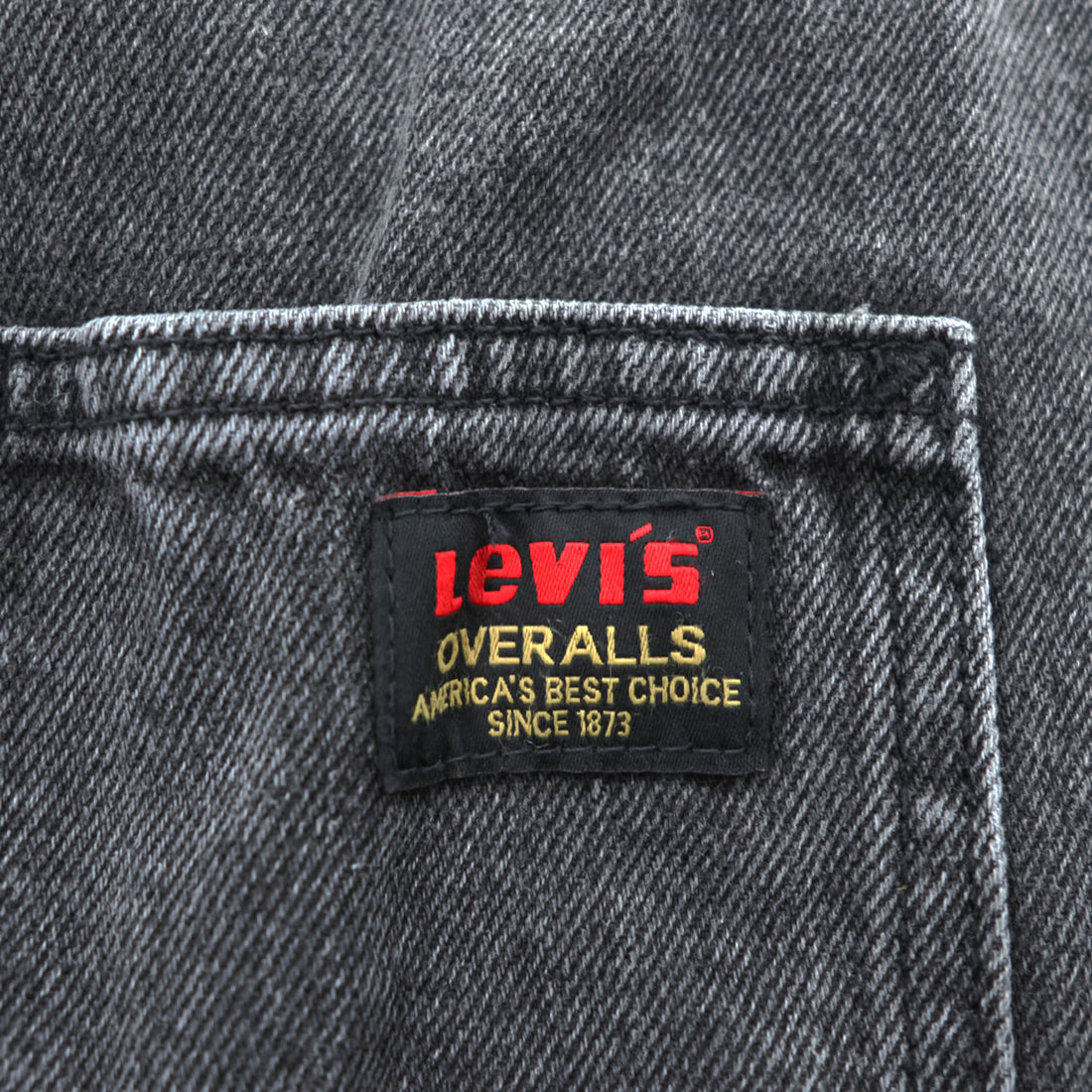 Levi's ブラックデニム ワーク オーバーオール L グレーフェード ヴィンテージ加工 79107-0006