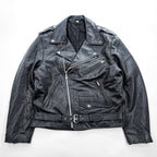 90s Vintage Leather Double Riders Jacket ユーロヴィンテージ 90年代 ダブル ライダースジャケット L ウエストベルト エポレット