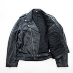 90s Vintage Leather Double Riders Jacket ユーロヴィンテージ 90年代 ダブル ライダースジャケット L ウエストベルト エポレット