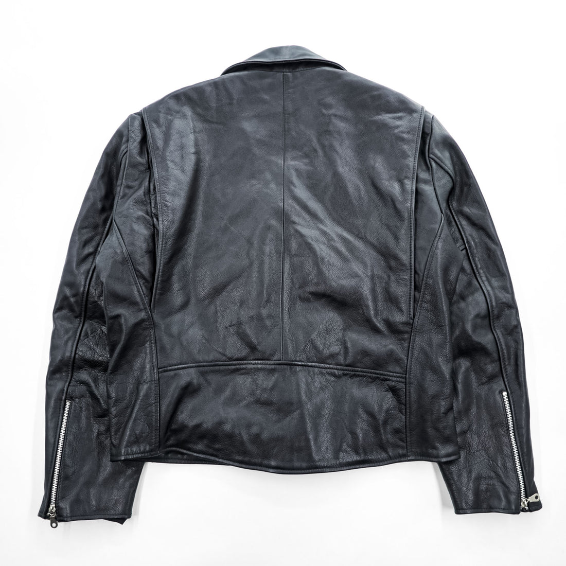 90s Vintage Leather Double Riders Jacket ユーロヴィンテージ 90年代 ダブル ライダースジャケット L ウエストベルト エポレット