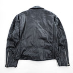 90s Vintage Leather Double Riders Jacket ユーロヴィンテージ 90年代 ダブル ライダースジャケット L ウエストベルト エポレット