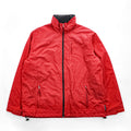 CHAPS Ralph Lauren フード収納式 ナイロンジャケット XL レッド フリースライナー ドローコード SCOVILLジップ