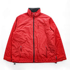 CHAPS Ralph Lauren フード収納式 ナイロンジャケット XL レッド フリースライナー ドローコード SCOVILLジップ