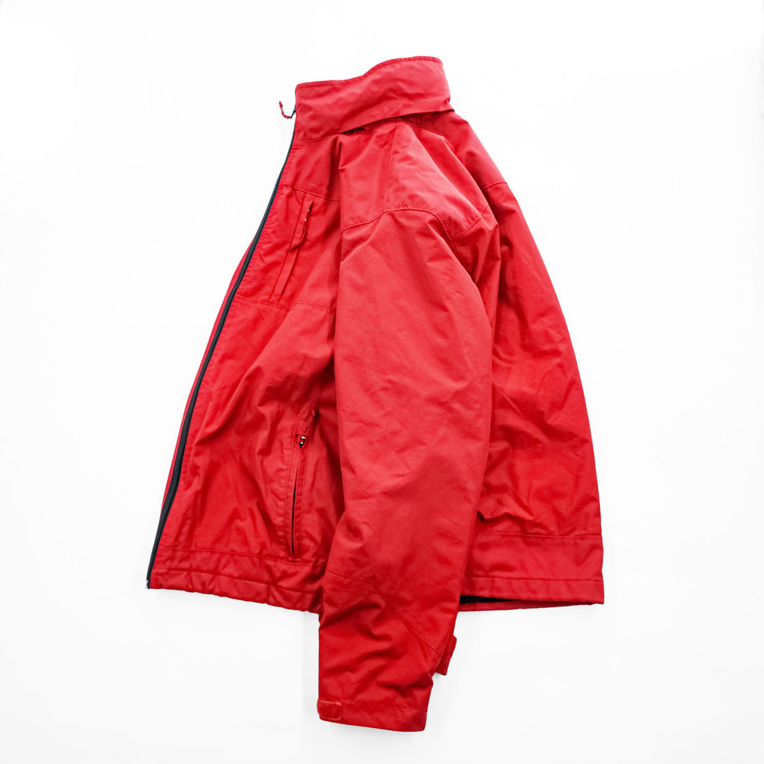 CHAPS Ralph Lauren フード収納式 ナイロンジャケット XL レッド フリースライナー ドローコード SCOVILLジップ