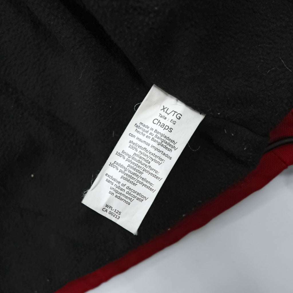 CHAPS Ralph Lauren フード収納式 ナイロンジャケット XL レッド フリースライナー ドローコード SCOVILLジップ