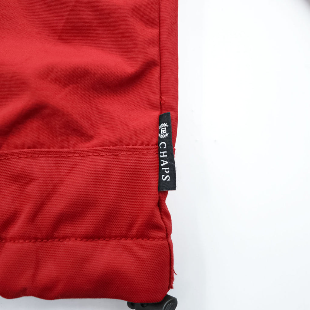 CHAPS Ralph Lauren フード収納式 ナイロンジャケット XL レッド フリースライナー ドローコード SCOVILLジップ