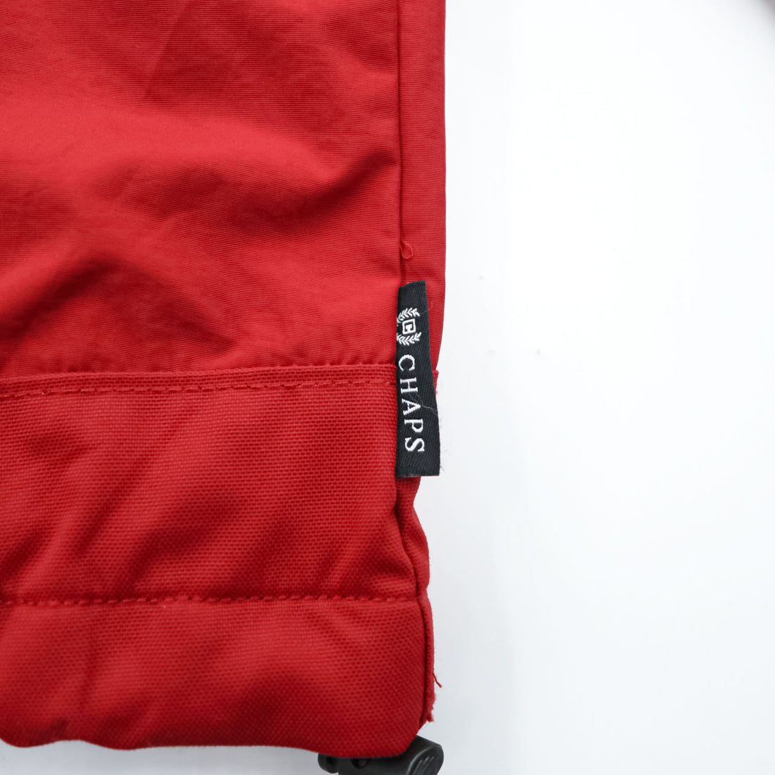 CHAPS Ralph Lauren フード収納式 ナイロンジャケット XL レッド フリースライナー ドローコード SCOVILLジップ