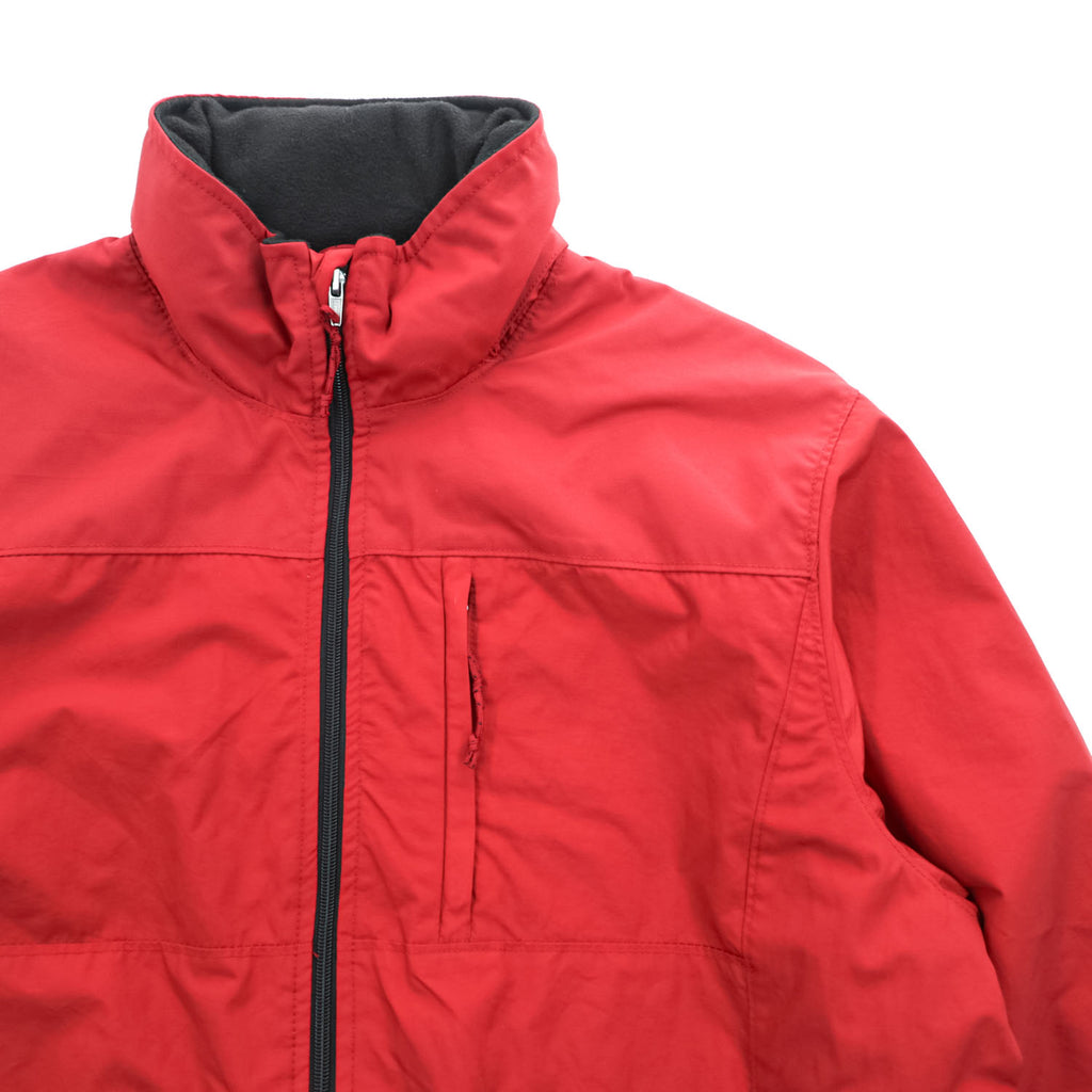 CHAPS Ralph Lauren フード収納式 ナイロンジャケット XL レッド フリースライナー ドローコード SCOVILLジップ