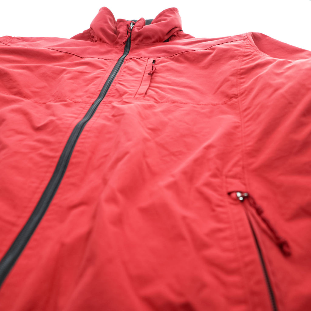 CHAPS Ralph Lauren フード収納式 ナイロンジャケット XL レッド フリースライナー ドローコード SCOVILLジップ
