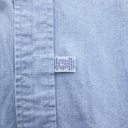 Ralph Lauren 90年代 ヴィンテージ 長袖 ボタンダウンシャツ XL ブルー 胸ポケット クレスト エンブレム 刺繍