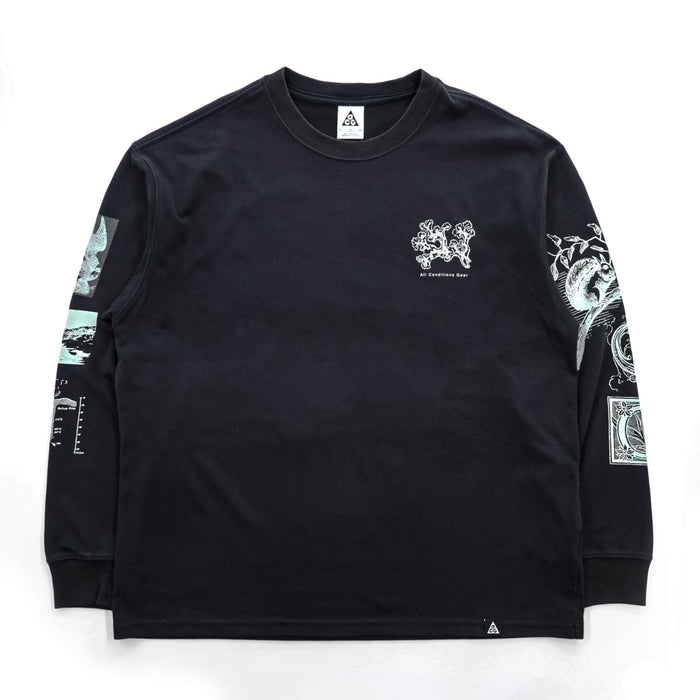 NIKE ACG 長袖 ロングスリーブ Tシャツ ロンT XL ブラック バックプリント 袖プリント アイスランド イン DJ5803-010