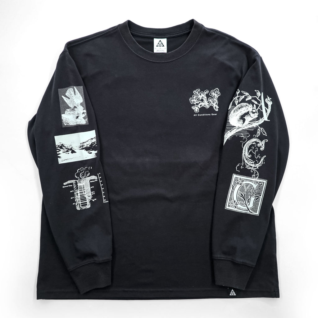 NIKE ACG 長袖 ロングスリーブ Tシャツ ロンT XL ブラック バックプリント 袖プリント アイスランド イン DJ5803-010