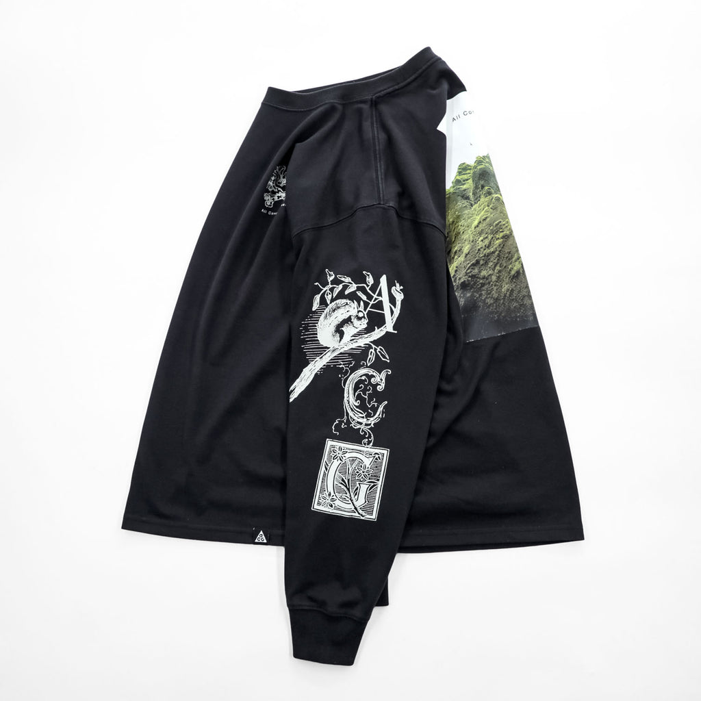 NIKE ACG 長袖 ロングスリーブ Tシャツ ロンT XL ブラック バックプリント 袖プリント アイスランド イン DJ5803-010