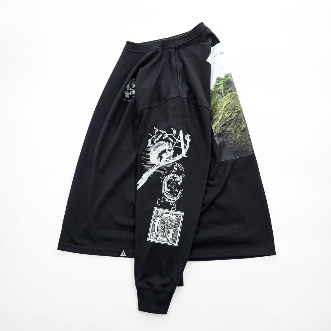 NIKE ACG 長袖 ロングスリーブ Tシャツ ロンT XL ブラック バックプリント 袖プリント アイスランド イン DJ5803-010