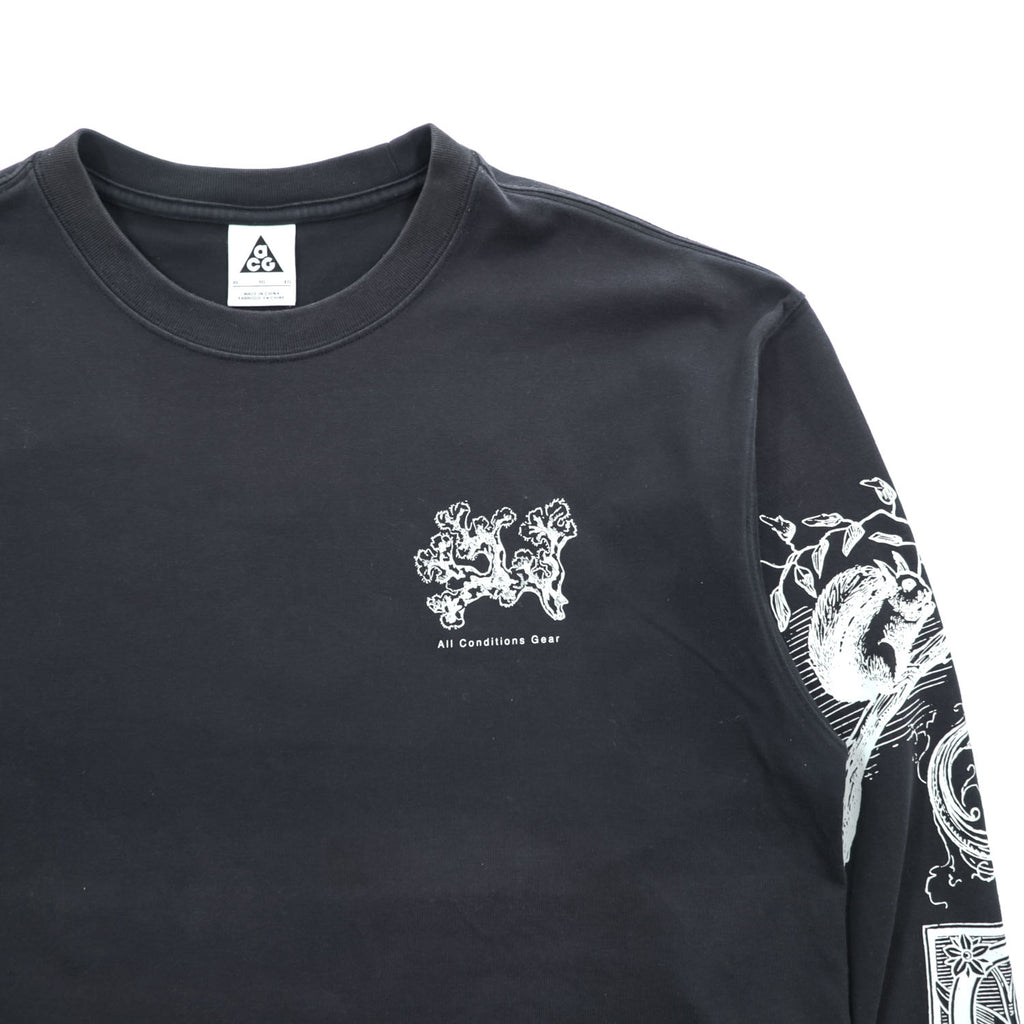 NIKE ACG 長袖 ロングスリーブ Tシャツ ロンT XL ブラック バックプリント 袖プリント アイスランド イン DJ5803-010