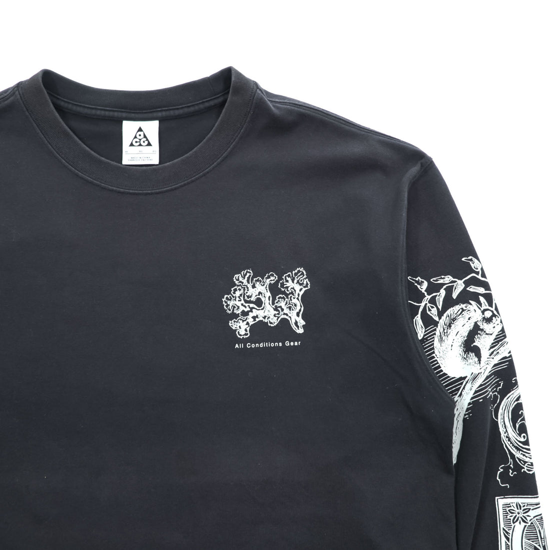 NIKE ACG 長袖 ロングスリーブ Tシャツ ロンT XL ブラック バックプリント 袖プリント アイスランド イン DJ5803-010