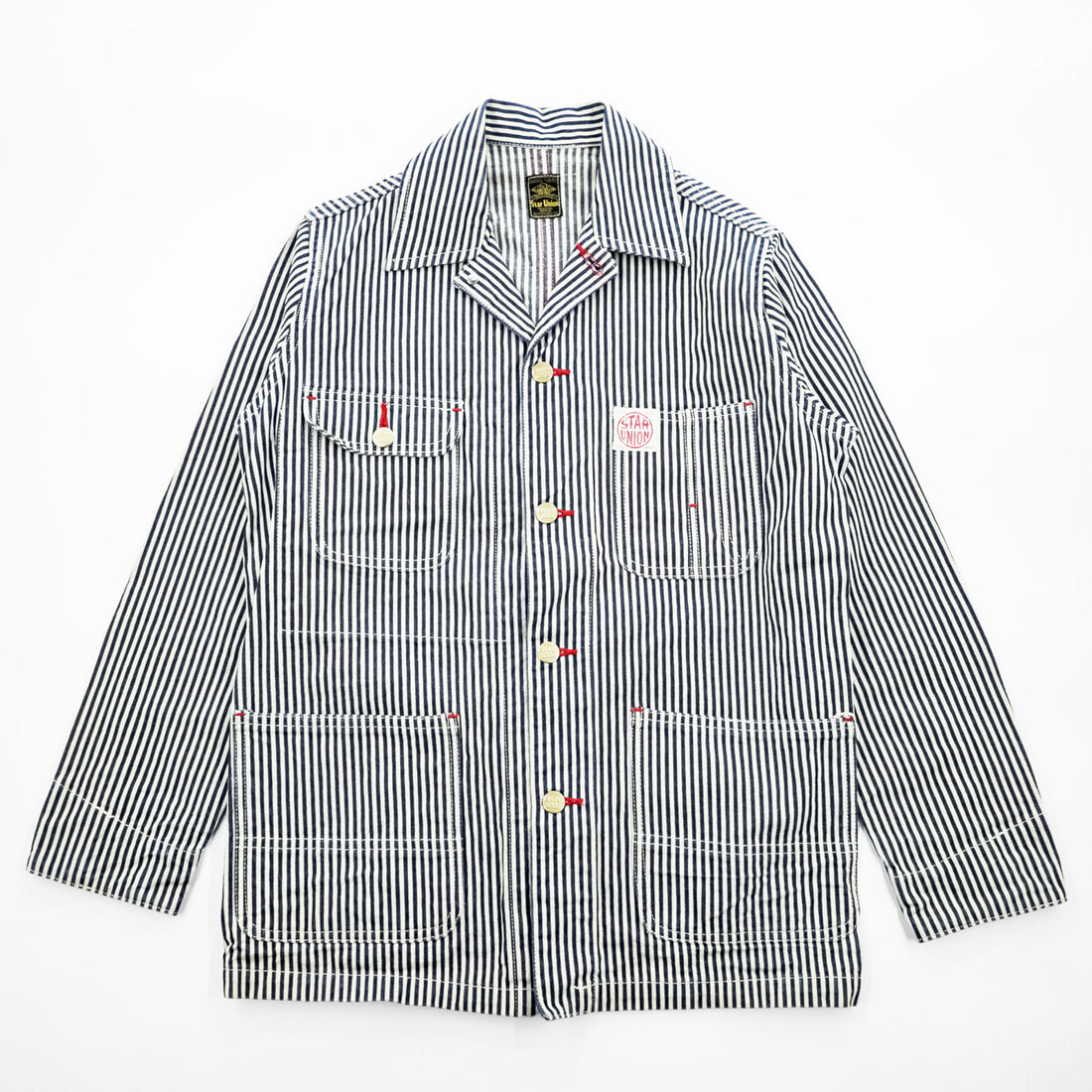 SUGAR CANE Star Union SU10061 Hickory Stripe Cotton Coverall Men's