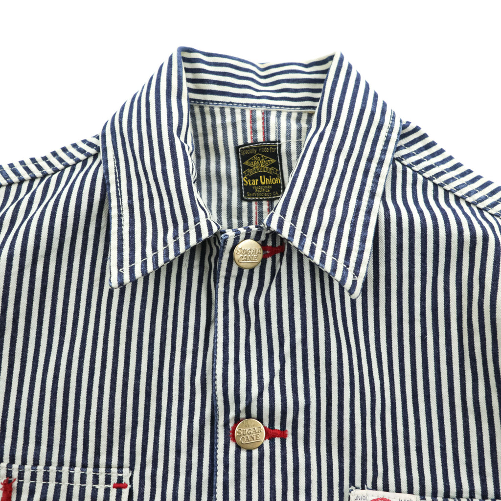 SUGAR CANE Star Union SU10061 Hickory Stripe Cotton Coverall Men's