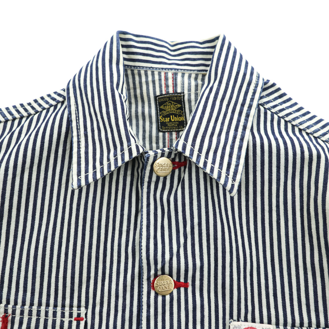 SUGAR CANE Star Union SU10061 Hickory Stripe Cotton Coverall Men's