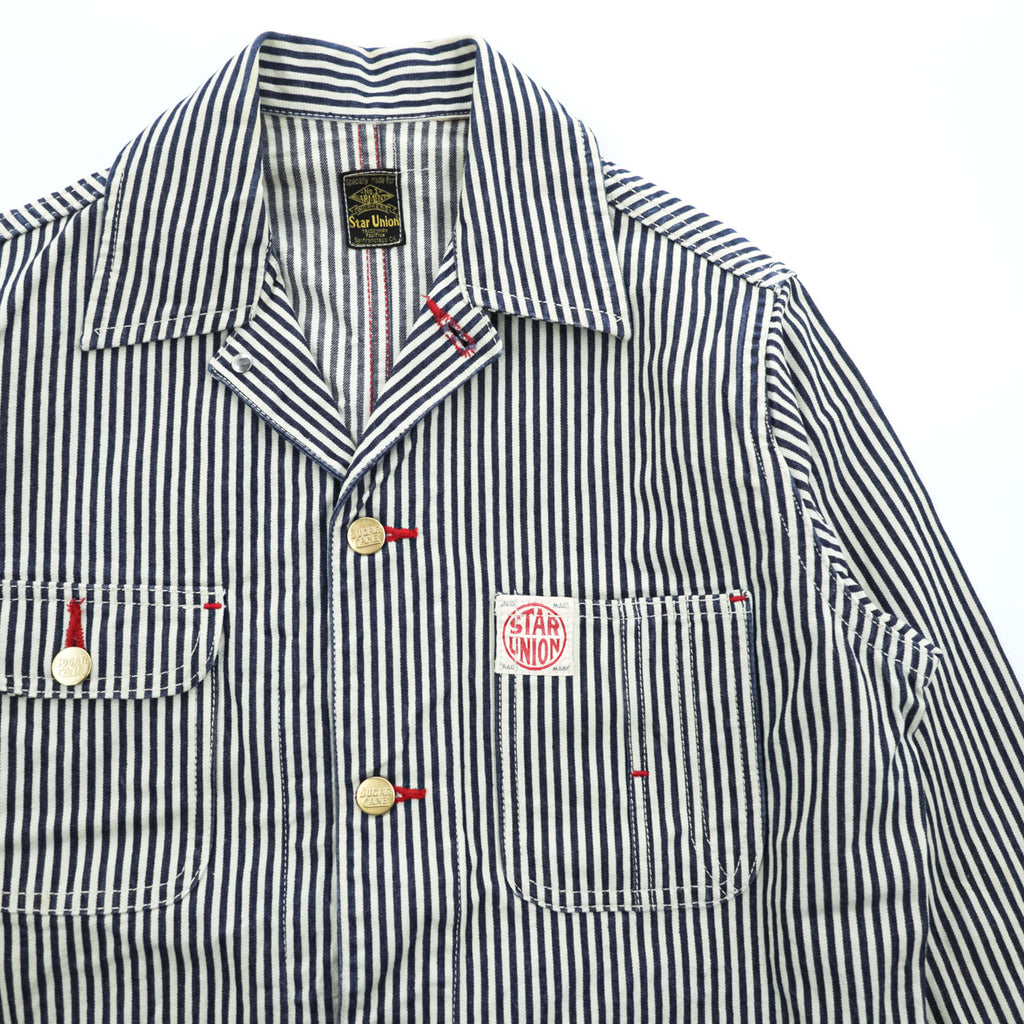 SUGAR CANE Star Union SU10061 Hickory Stripe Cotton Coverall Men's