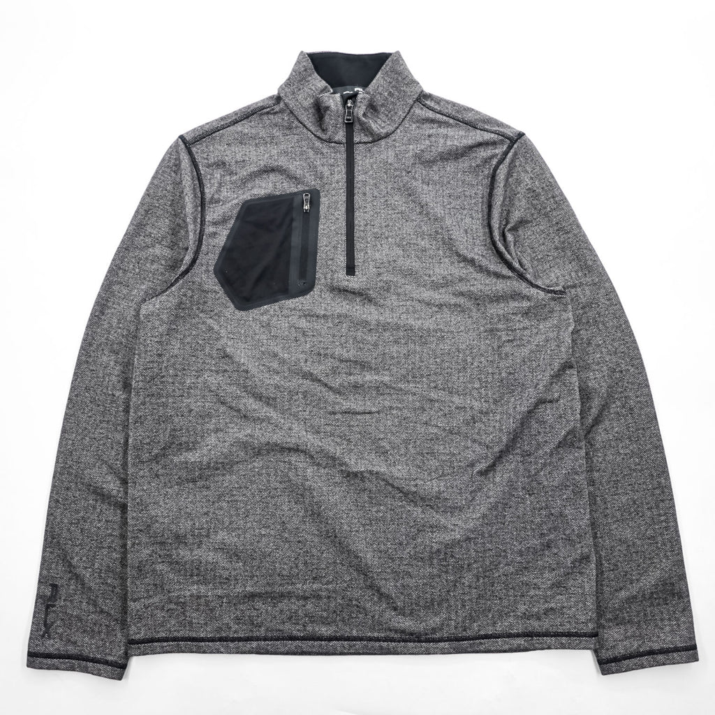 RLX RALPH LAUREN Herringbone Half-Zip Pullover Gray Size L Made in China