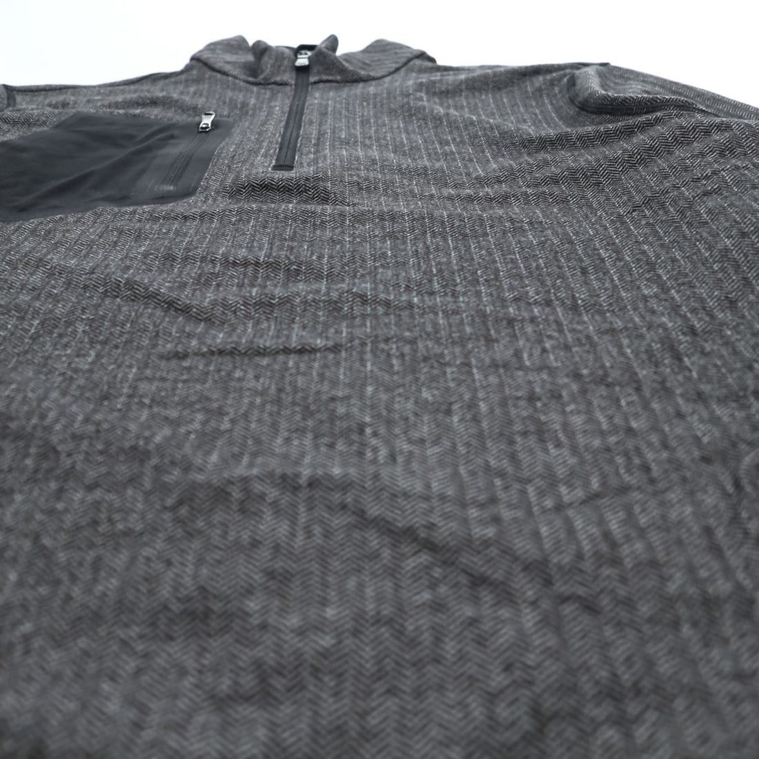 RLX RALPH LAUREN Herringbone Half-Zip Pullover Gray Size L Made in China