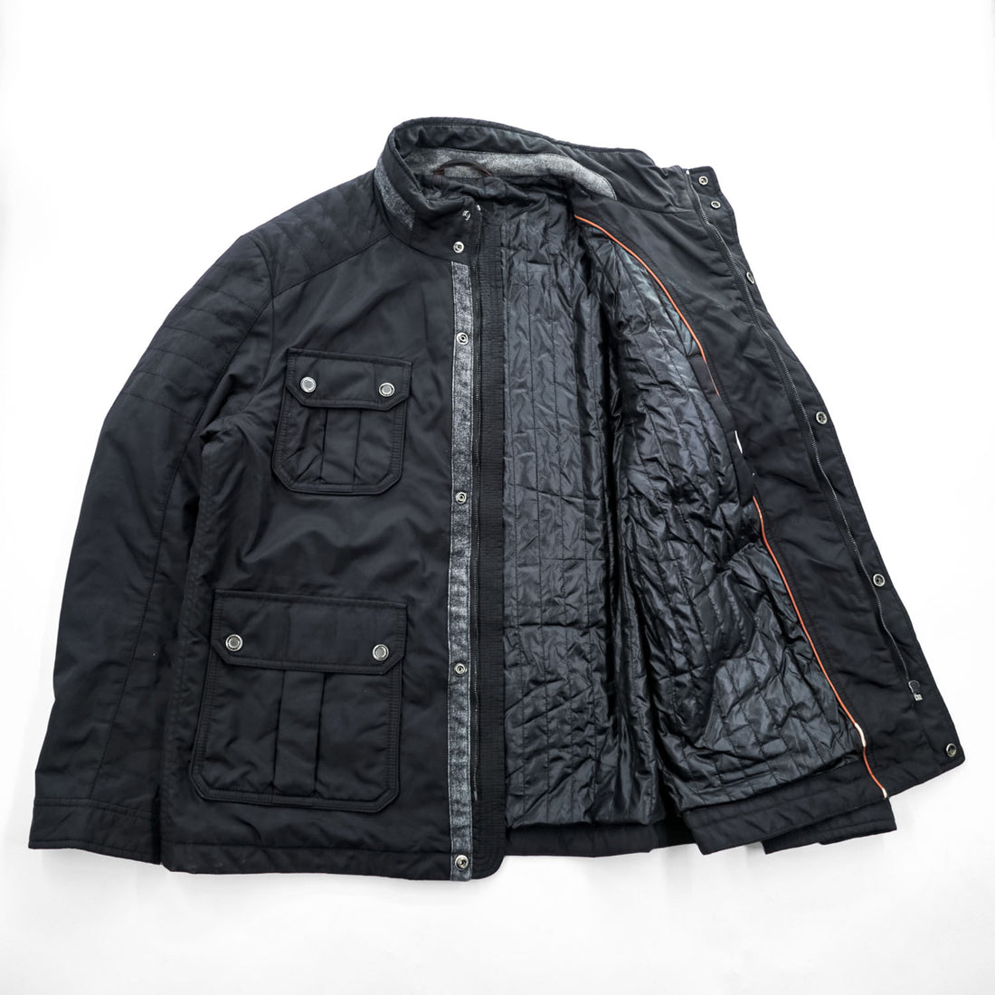 HUGO BOSS ミリタリー 中綿 フィールドジャケット L ブラック マルチポケット