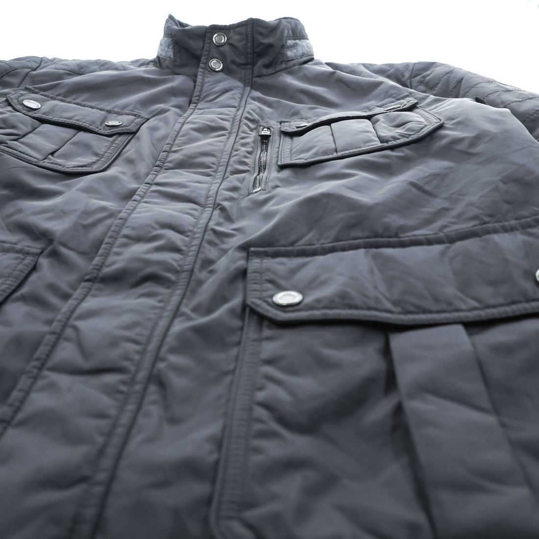 HUGO BOSS ミリタリー 中綿 フィールドジャケット L ブラック マルチポケット